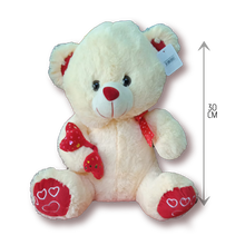 Cargar imagen en el visor de la galería, PELUCHE OSO CON CORAZONCITOS - 40 CM - 1 UNID.
