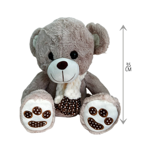 PELUCHE OSO CON BUFANDA - 35 CM - 1 UNID.