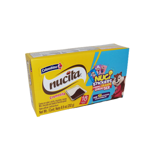 NUCITA CREMA CON SABOR A LECHE, CHOCOLATE Y NUECES - 18 UNID. - 252 GRAMOS